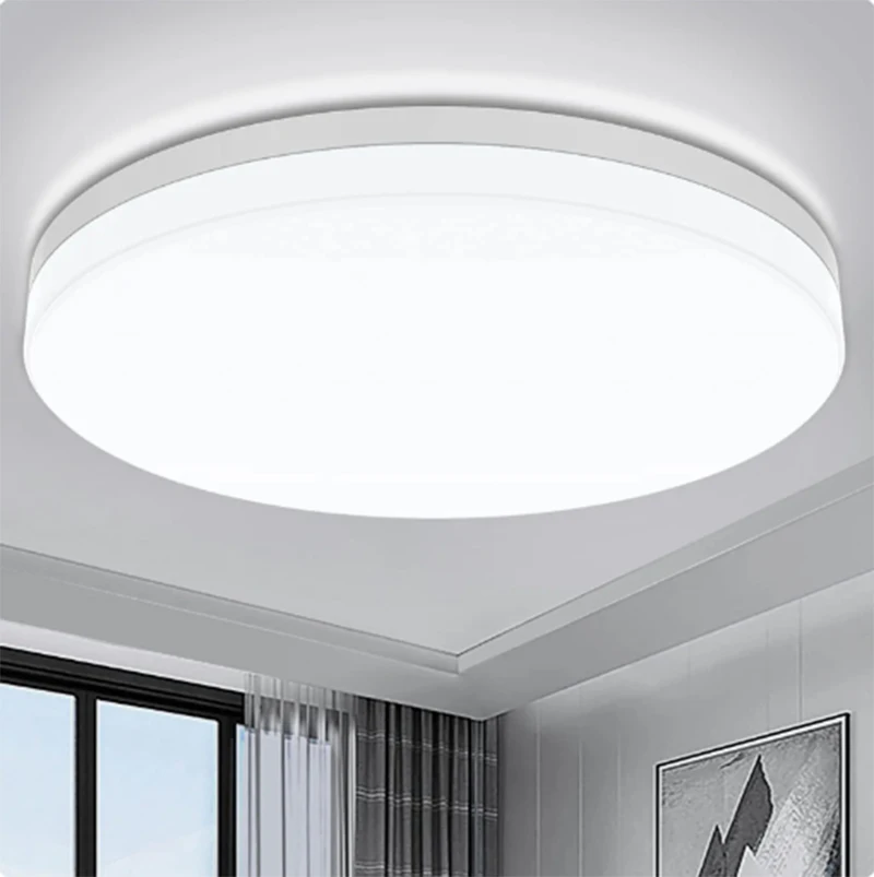 Ultra-fino redondo conduziu a lâmpada do teto à prova dwaterproof água montagem embutida luminária 6500k luz do dia moderna iluminação para o quarto cozinha corredor