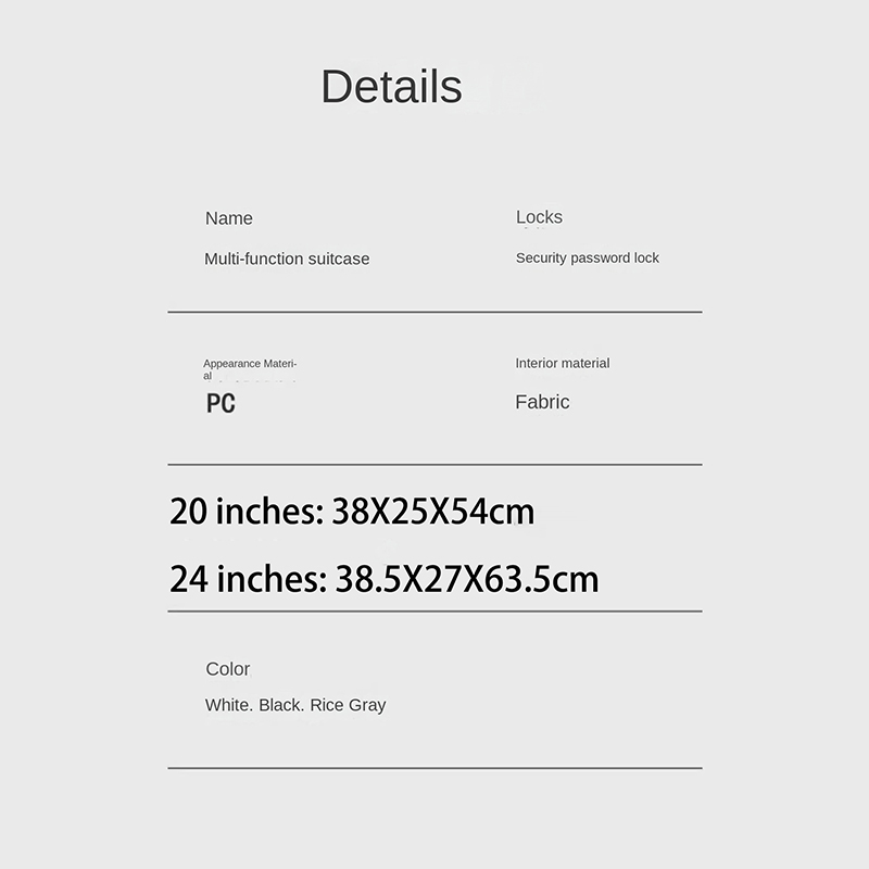 2025 novo carrinho largo bagagem 20-Polegada cabine lockbox multi-função de carregamento usb suporte de copo mala de viagem