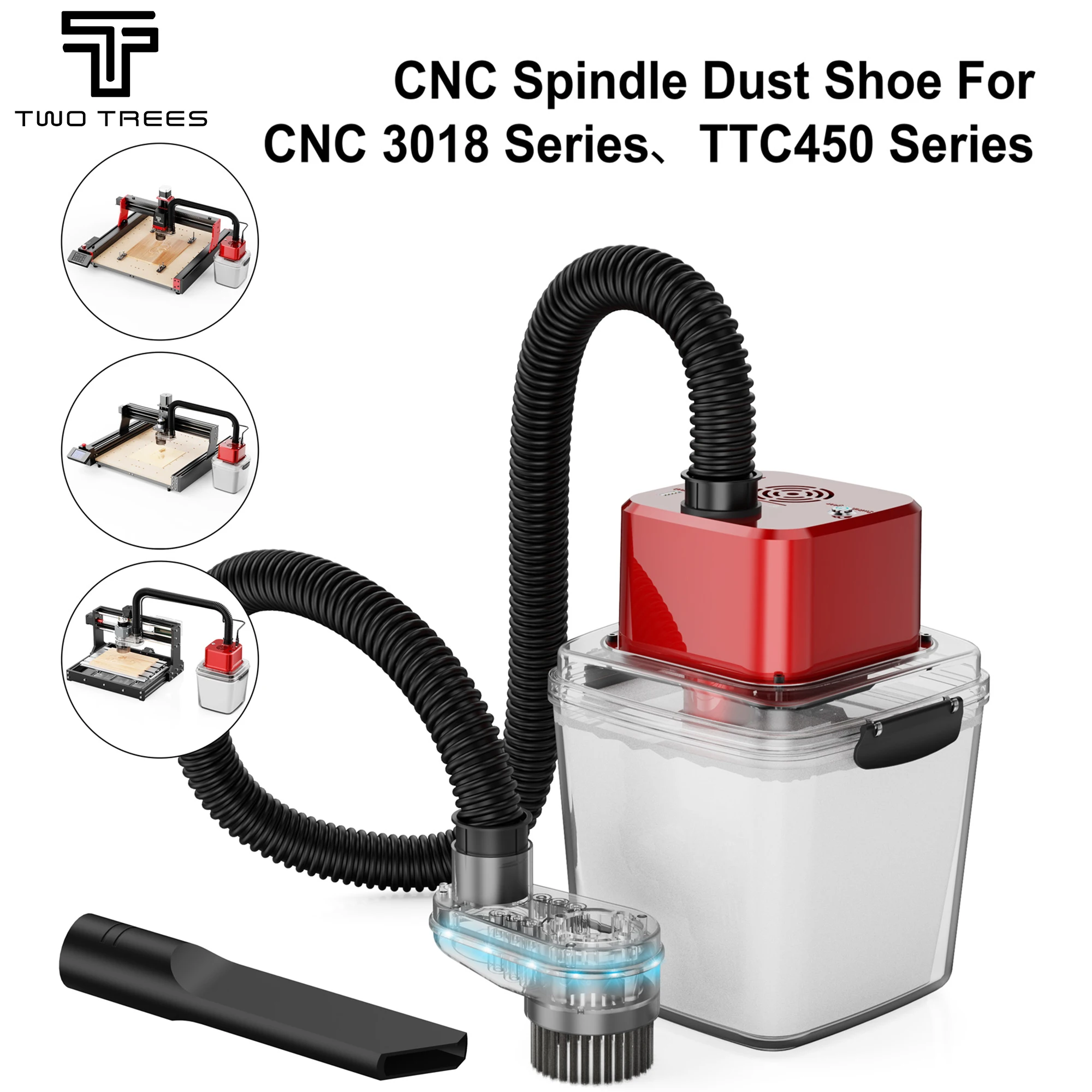 Twotrees Mandrino Polvere Scarpa per cnc 3018 Pro TTC450 Router di CNC Filtro Aria Chip Collettore Polvere Macchina Per Incidere di CNC Estrattore