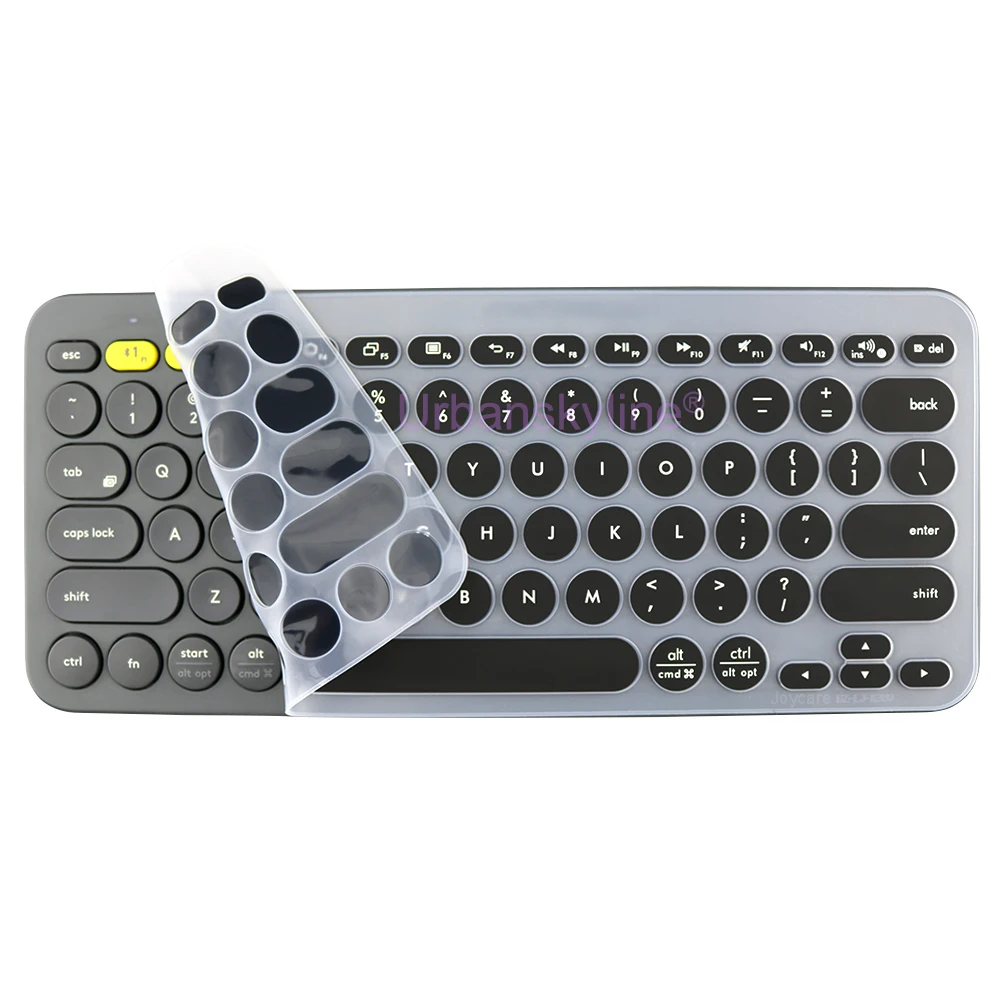 Funda de teclado K380 para Logitech K380 para Logi K380S Pebble Keys Protector de silicona funda de piel película inglés coreano negro claro