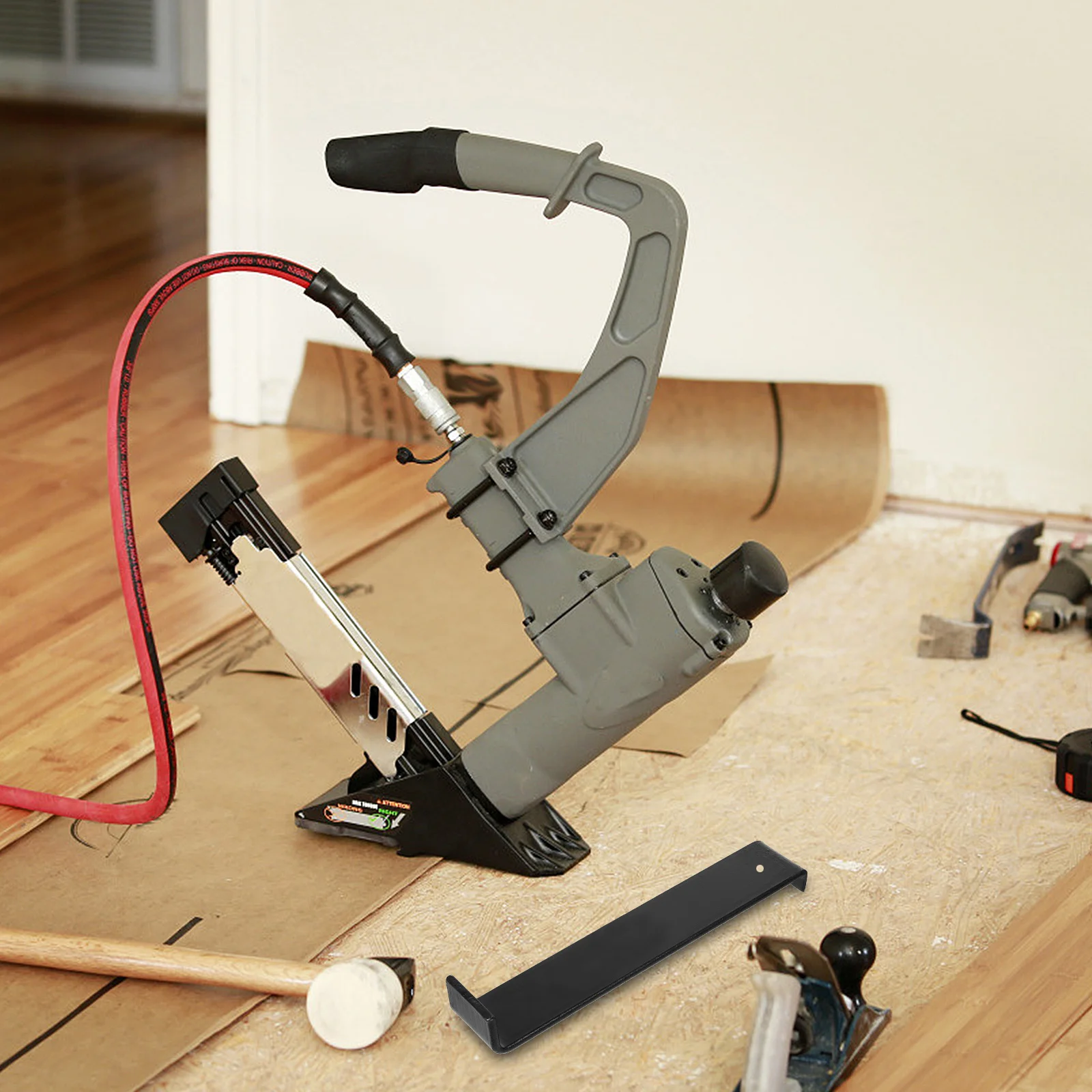 Herramienta de instalación de suelos de madera, barra de tracción resistente, barra de instalación de suelo de acero para tablón de vinilo de madera dura laminada, 1 Uds.