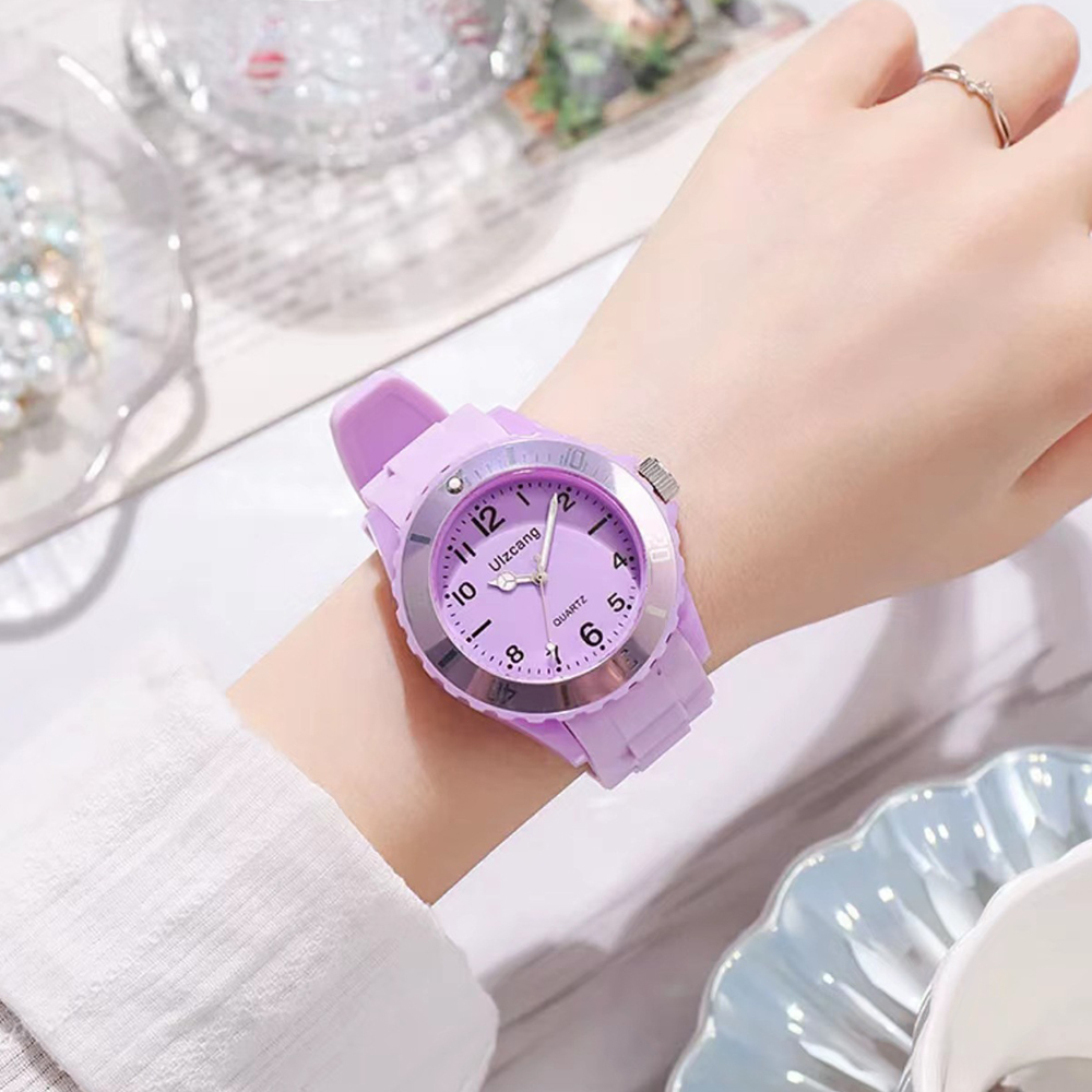 Kinderen Examen Horloge Meisjes Jongens Basisschool Waterdichte Imitatie Druppel Macaron Kleine Verse Sport Jelly Candy Kleur