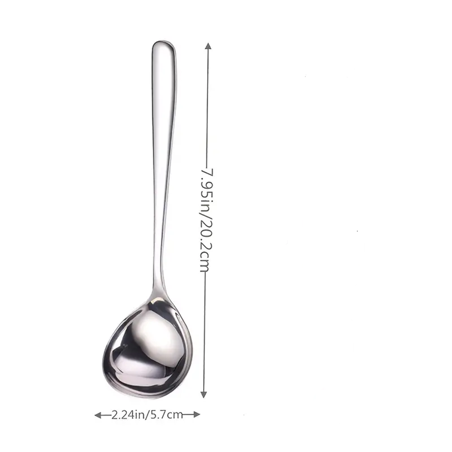 Cuillère à soupe en acier inoxydable, 5 pièces/1 pièce, cuillère à riz, manche long, ensemble d'ustensiles de cuisine
