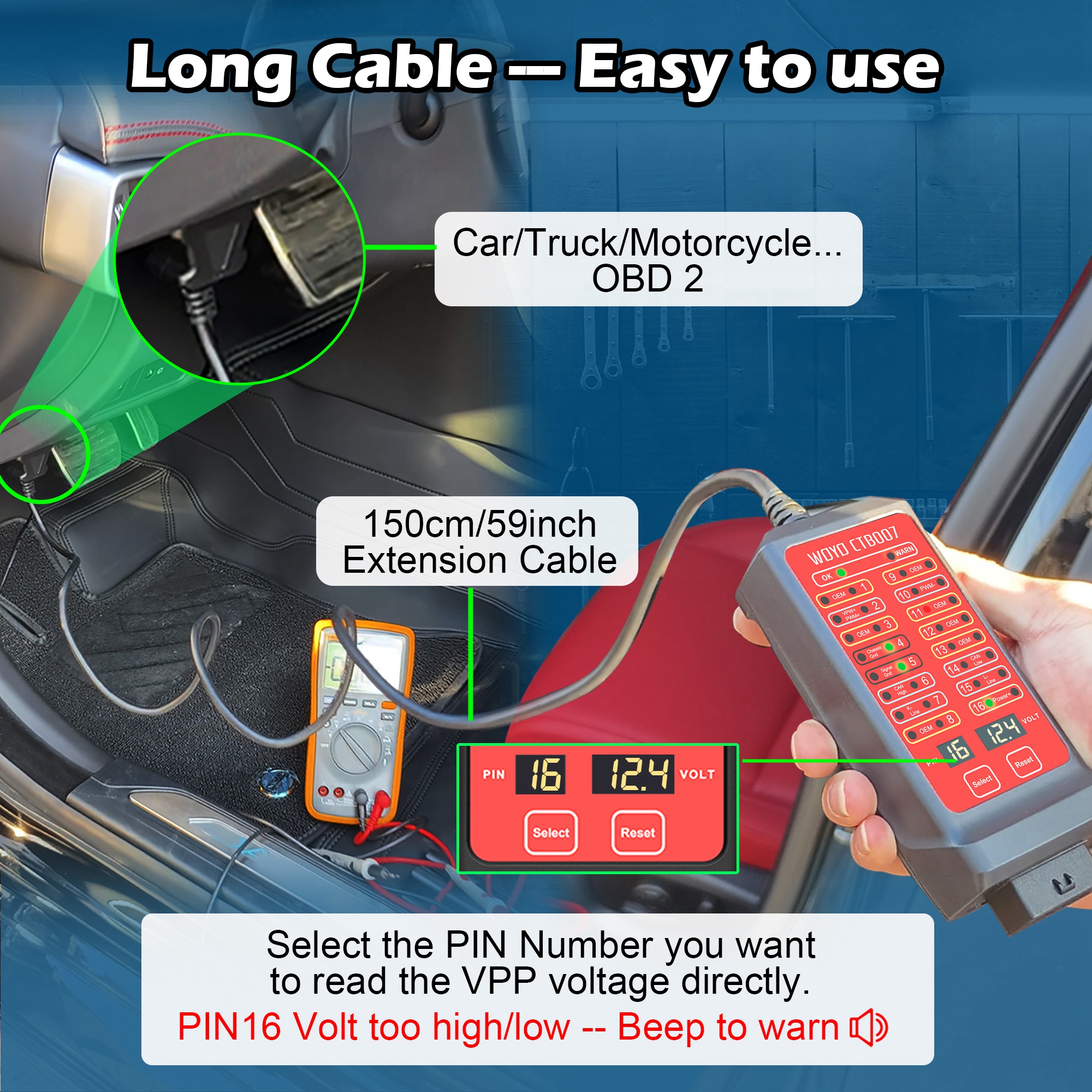 WOYO CTB007 Xe Hơi OBD 2 Thoát Ra Khỏi Hộp Chẩn Đoán Cổng Kết Nối Cổng OBD II/Có Thể BUS Đột Phá Hộp