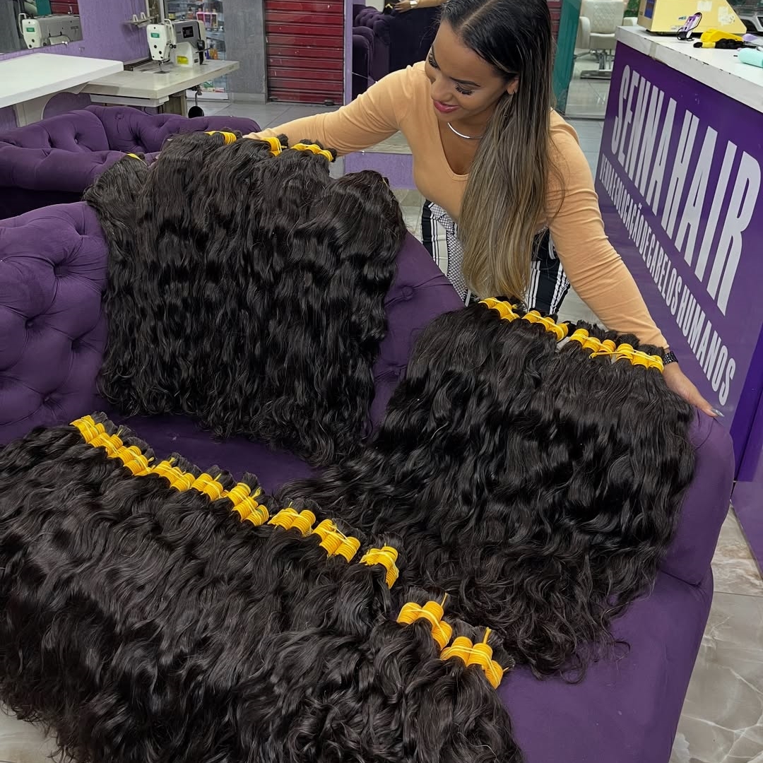Extensions brésiliennes de cheveux humains, 100% cheveux humains, vague profonde, tressage en vrac, cheveux non transformés, sans trame, tresses Boho, boucles Remy