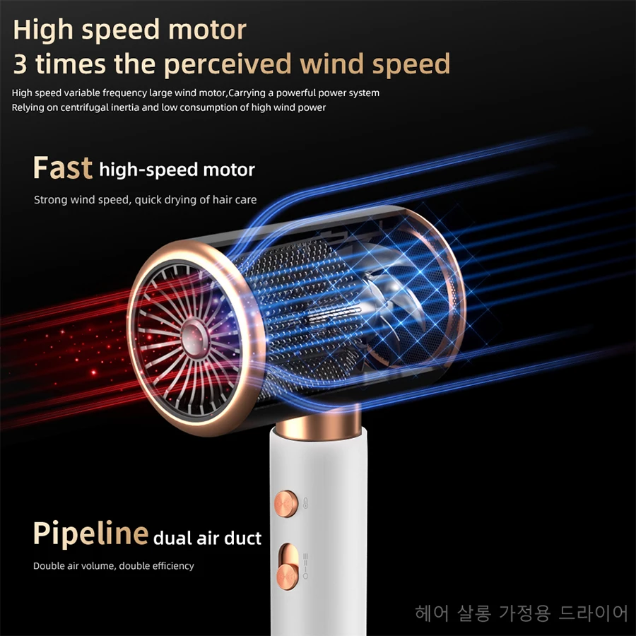 Negativo Ion Ionic Cabelo Secador, Alta Velocidade Motor Sopro Secador, Cuidados com os cabelos Styler, Secador Profissional, Frete Grátis, 2000W