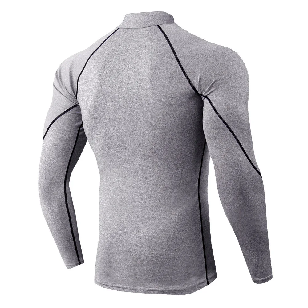 ผู้ชายวิ่ง T เสื้อด่วนแห้งเพาะกายเสื้อกีฬาแขนยาว TOP ฟิตเนสแน่น Rashguard GYM เสื้อยืดผู้ชาย