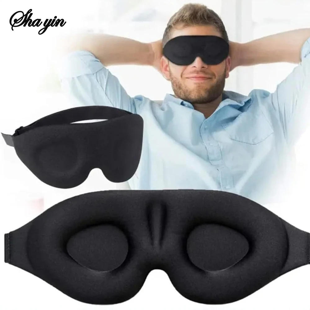 3D-Augenmaske, verstellbar, geeignet für Männer und Frauen ohne Druck auf den Augen, atmungsaktive und lichtblockierende Augenmaske, Schwarz