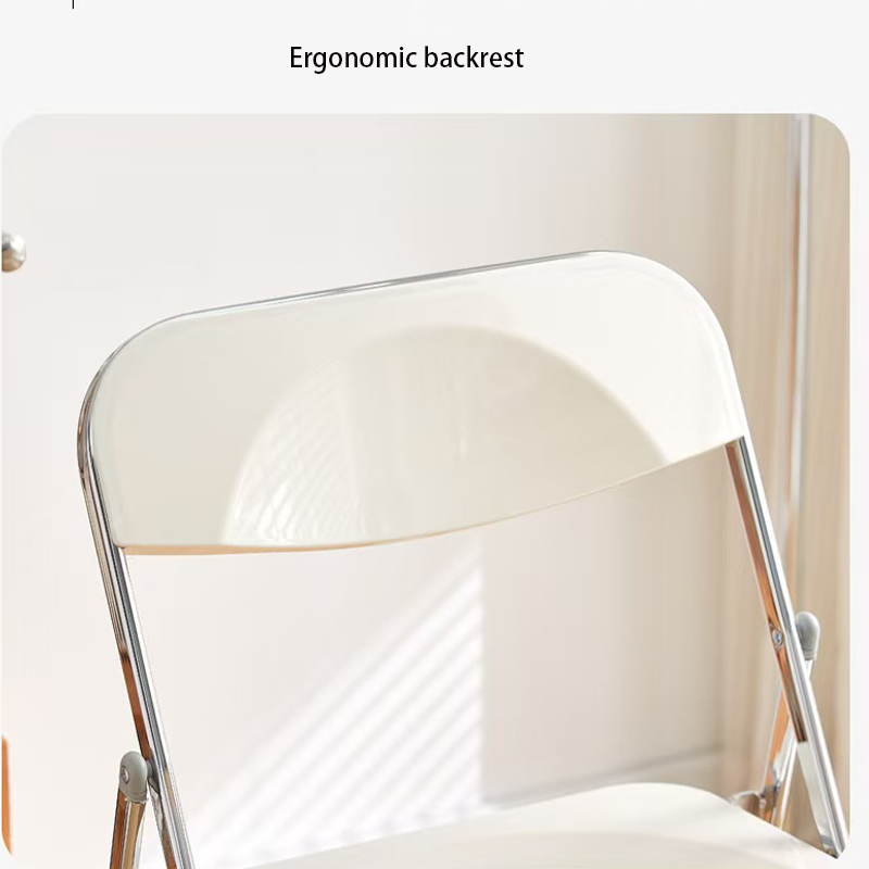 Silla plegable transparente, silla de comedor acrílica, silla de maquillaje estilo Ins para comedor, ropa y muebles modernos y elegantes