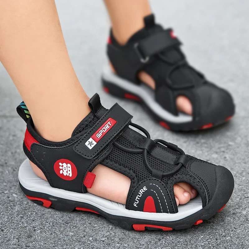 Sommer Strand Wasser Kinder Sandalen Mode Schuhe Im Freien Nicht-slip Weichen Boden Schattierung Leder Jungen Bequeme Schuhe Mädchen