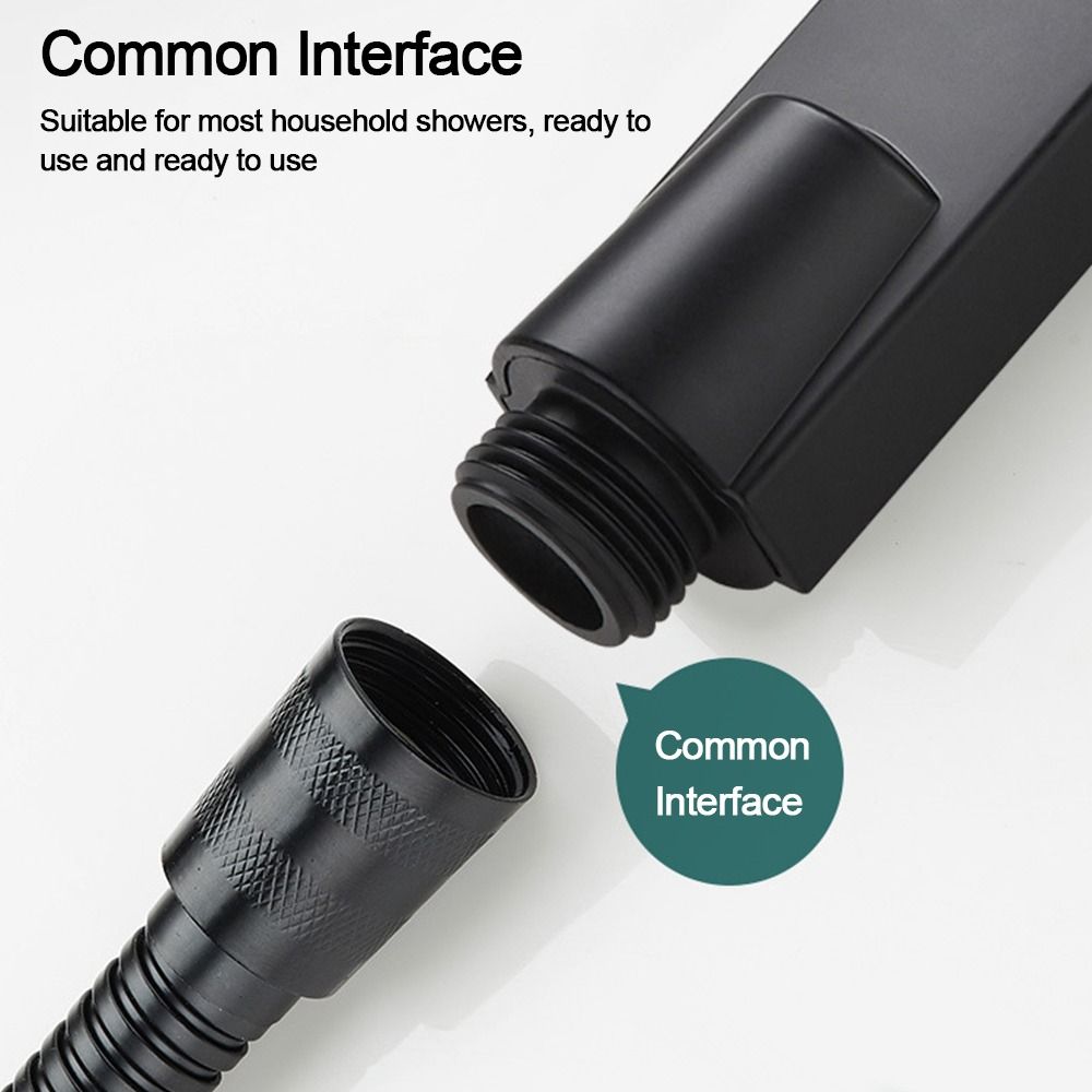 High Pressure Shower Head Square Handheld Sprinkler Silver/Black Multi-function Universal Sprayer Home Bathroom Accessories