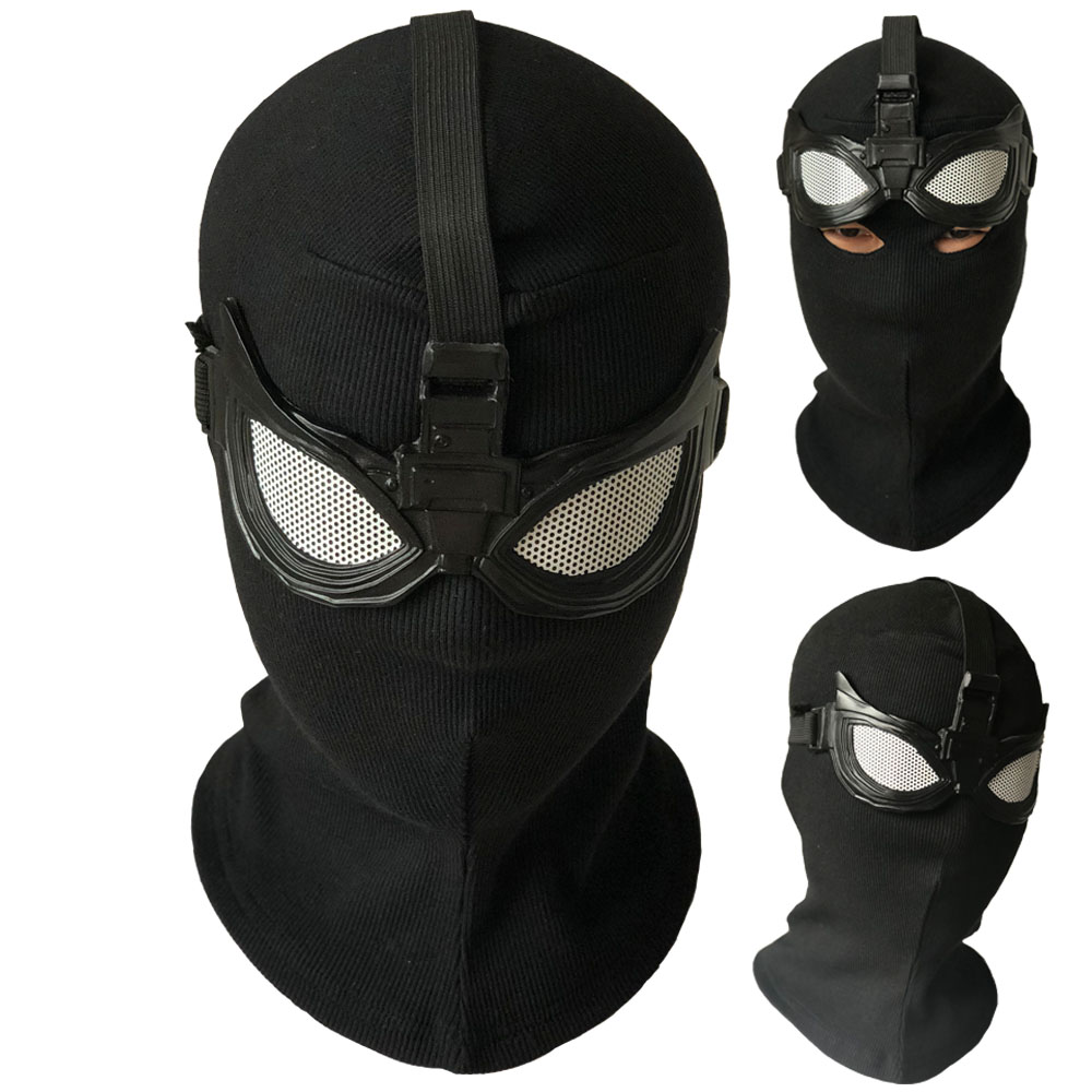 Máscara de araña de superhéroe Peter Parker, traje sigiloso para Cosplay, casco negro, accesorios de disfraz para fiesta de disfraces de Halloween