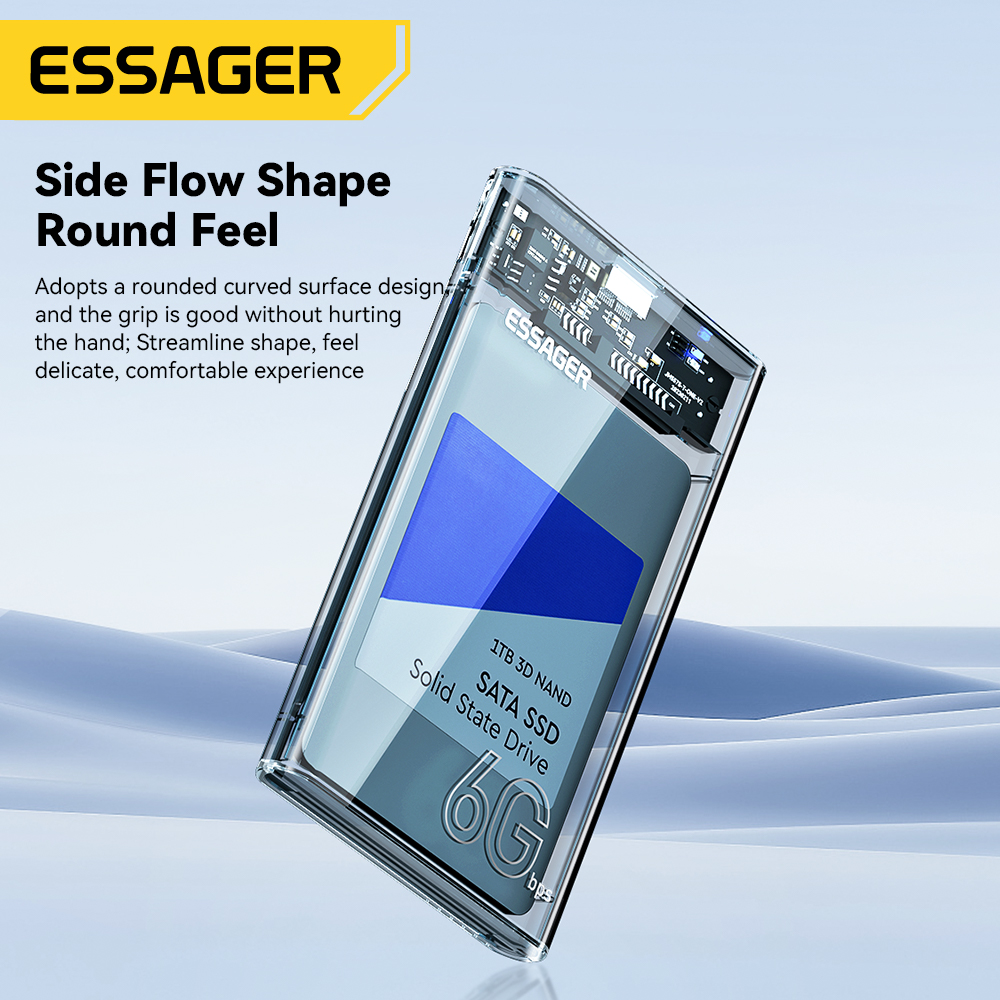 Essager 2.5 polegada caixa sata usb 3.0 hdd gabinete casos de disco rígido móvel para ssd 2.5 polegada sata gabinete de armazenamento caso de disco rígido