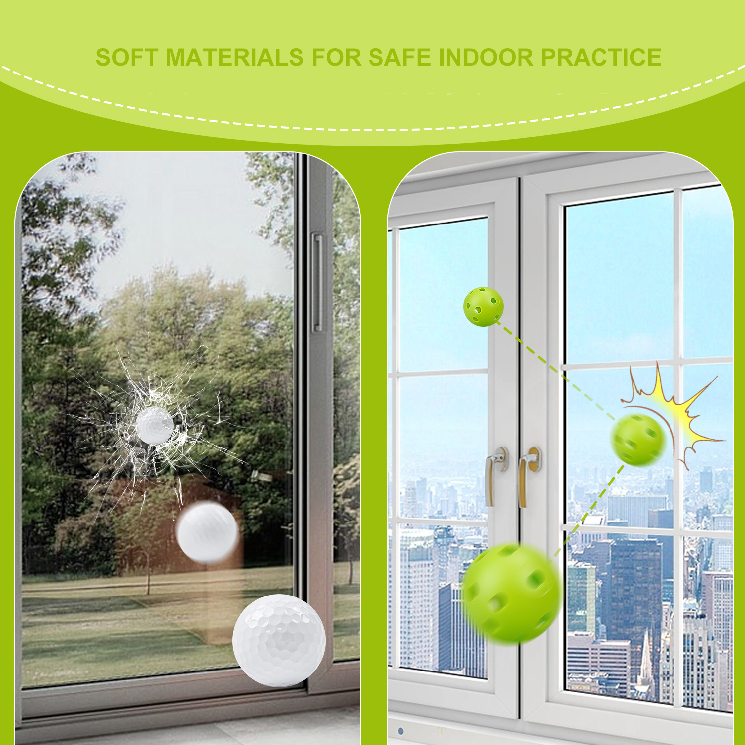 24Pcs 42MM flusso d'aria colore interna pratica pallina da Golf allenamento in plastica perforate