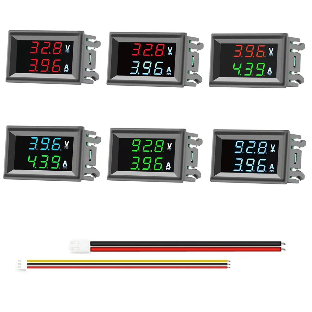 Chất Lượng Cao DC 100V 10A Khuếch Xanh Dương + Đỏ LED Amp Kép Kỹ Thuật Số Đồng Hồ Volt Kế Đo