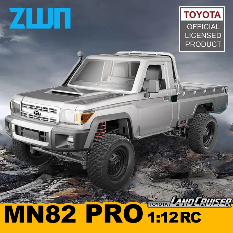 ZWN 1:12 RC CAR MN82 im vollständigen Maßstab, verbesserte MN82 PRO steuerbare Scheinwerfer, 2,4 G, Allradantrieb, Geländewagen, Pick-Up-Truck, Spielzeug für Kinder, Geschenke