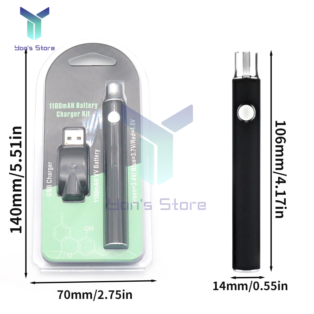 1100mAh 510 Thread Battery Cart Pen Button Battery Set Heat Devices Adjustment Heating Mini Soldering Iron Kit With USB Charger