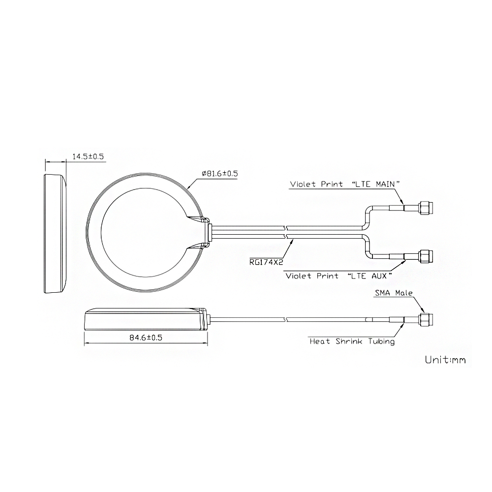 Fahrzeugantennen 4G LTE-Antenne Dual Band MIMO Magnethalterung Dual SMA Stecker Antenne für Verizon AT&T T-Mobile