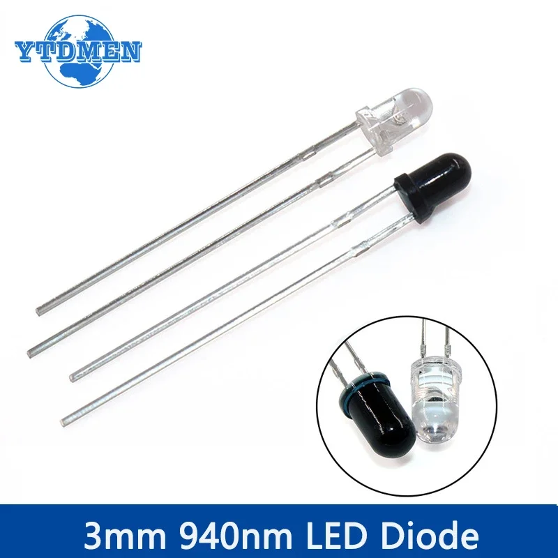 10 pares de diodos LED de 3mm, 5mm, 940nm, emisor infrarrojo y receptor IR, diodos F3 F5 para Arduino DIY
