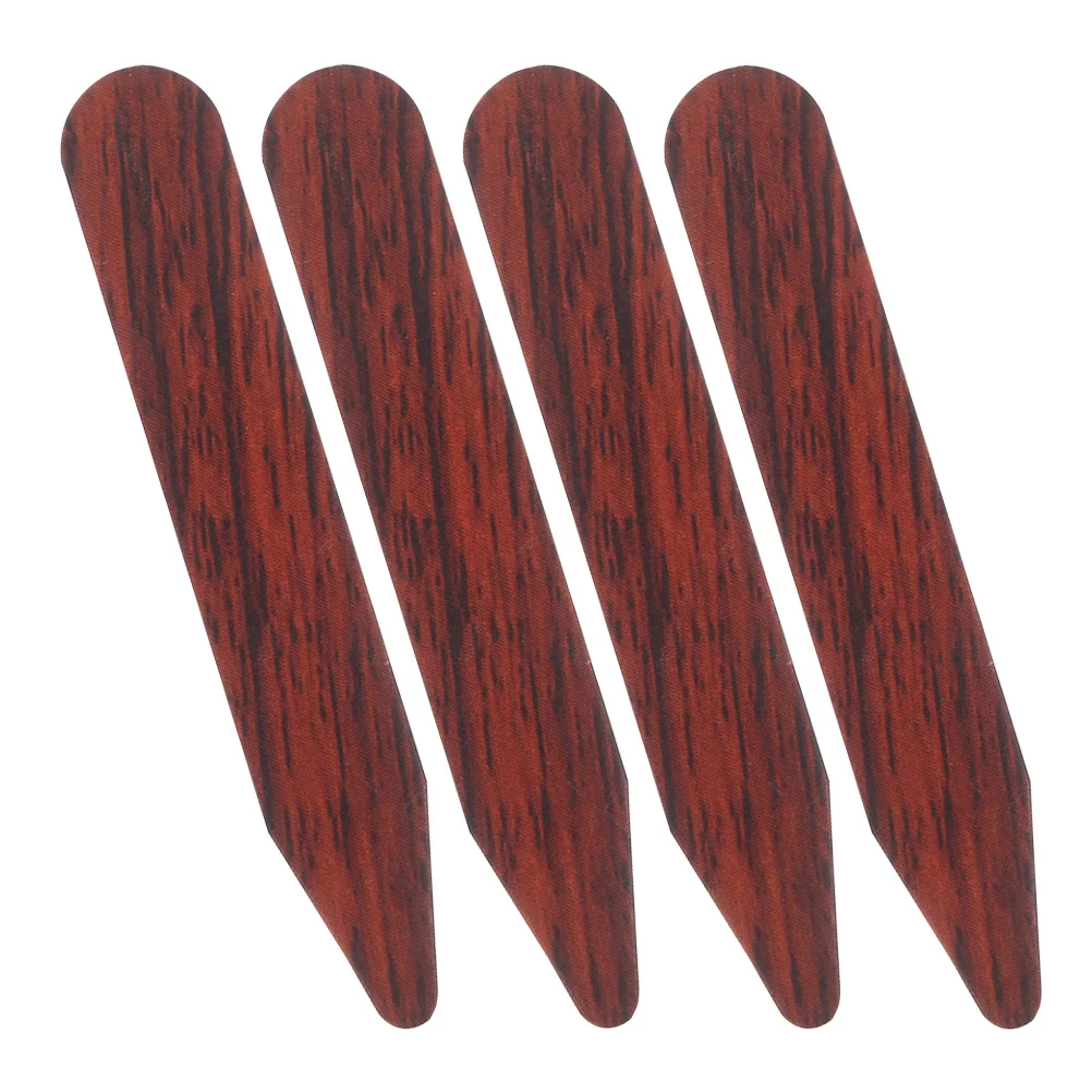 Onglets de col en bois pour chemises habillées, 4 pièces, garde les colliers croustillants et dans le lieu, idéaux pour un usage formel, petits onglets de col en bois
