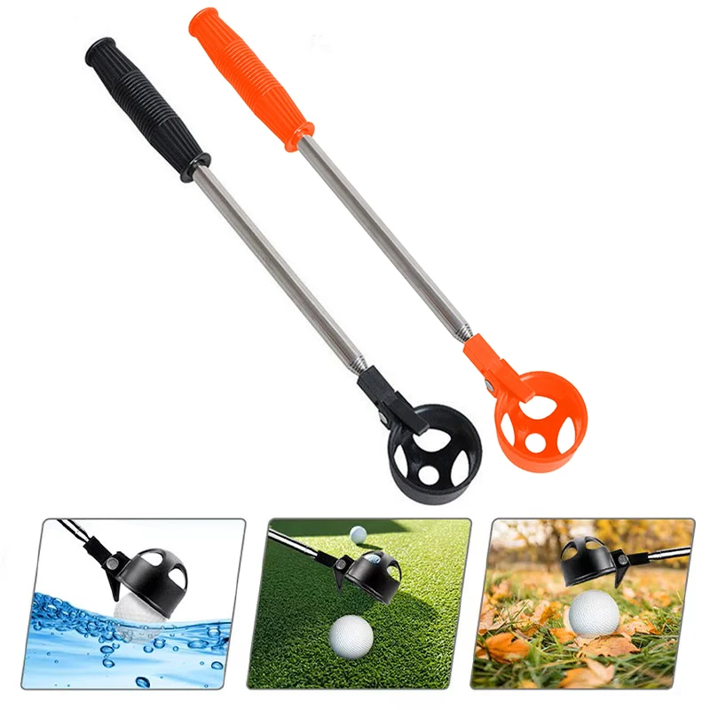 Raccoglitore di palline da golf retrattile Strumenti portatili di alta qualità in acciaio inossidabile Raccoglitore di palline da golf con chiusura automatica telescopica
