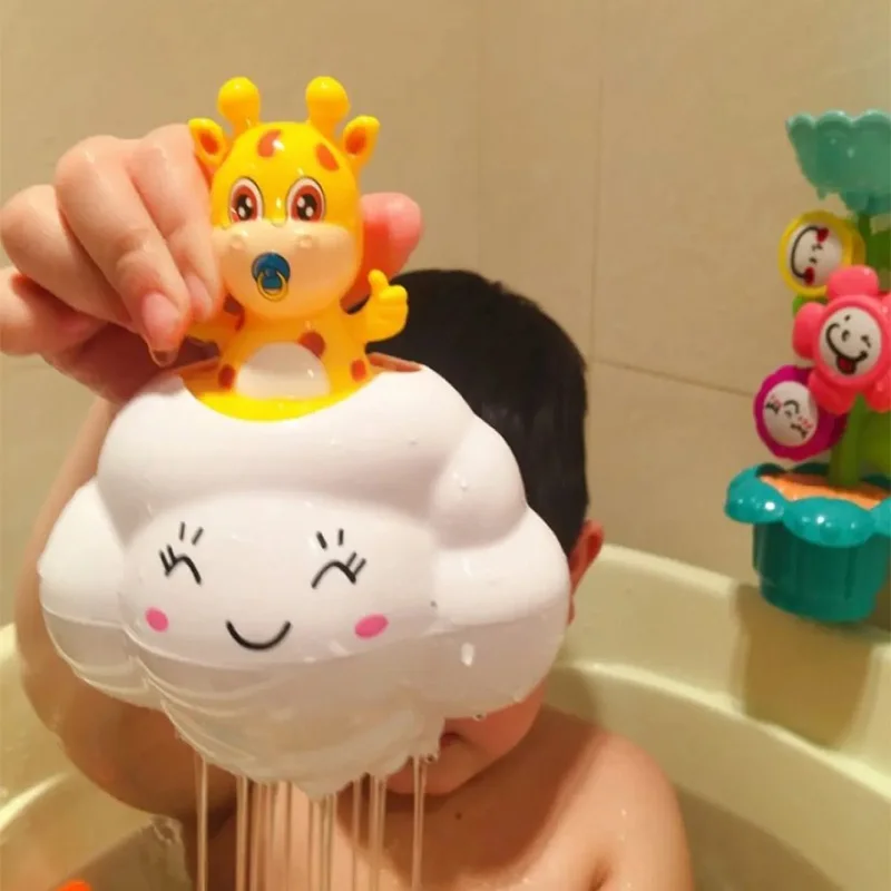 Brinquedo de banho de bebê, banho bonito natação pulverização de água nuvens chuveiro brinquedo de banho para crianças brinquedo de jogo de água