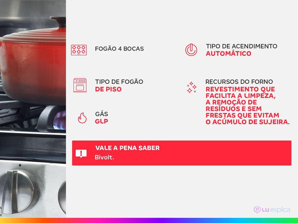 Fogão 4 Bocas Electrolux Branco PerfectCook FE4IB - Bivolt