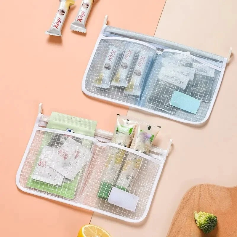 1pc 冷蔵庫ドアオーガナイザー、冷蔵庫吊り下げメッシュバッグキッチン収納袋用
