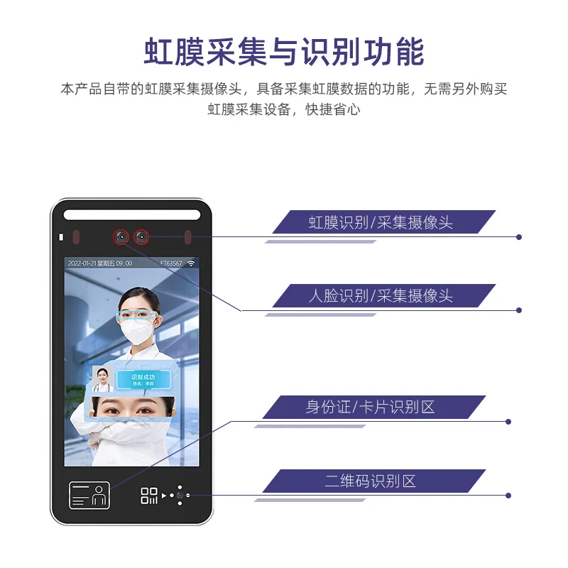 Машина посещаемости с коллектором распознавания учеников Ирис, контроль доступа