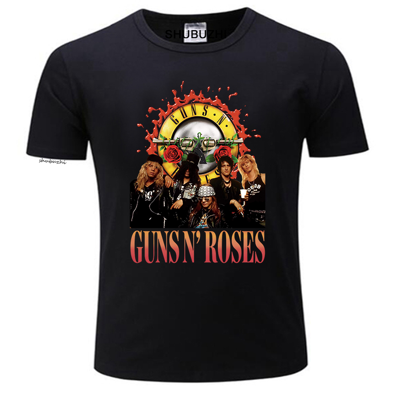 Camiseta de algodón para hombre, camiseta de marca de verano con Logo de bala de Guns N Roses, camiseta gráfica negra para hombre, camiseta de marca, tops para hombre