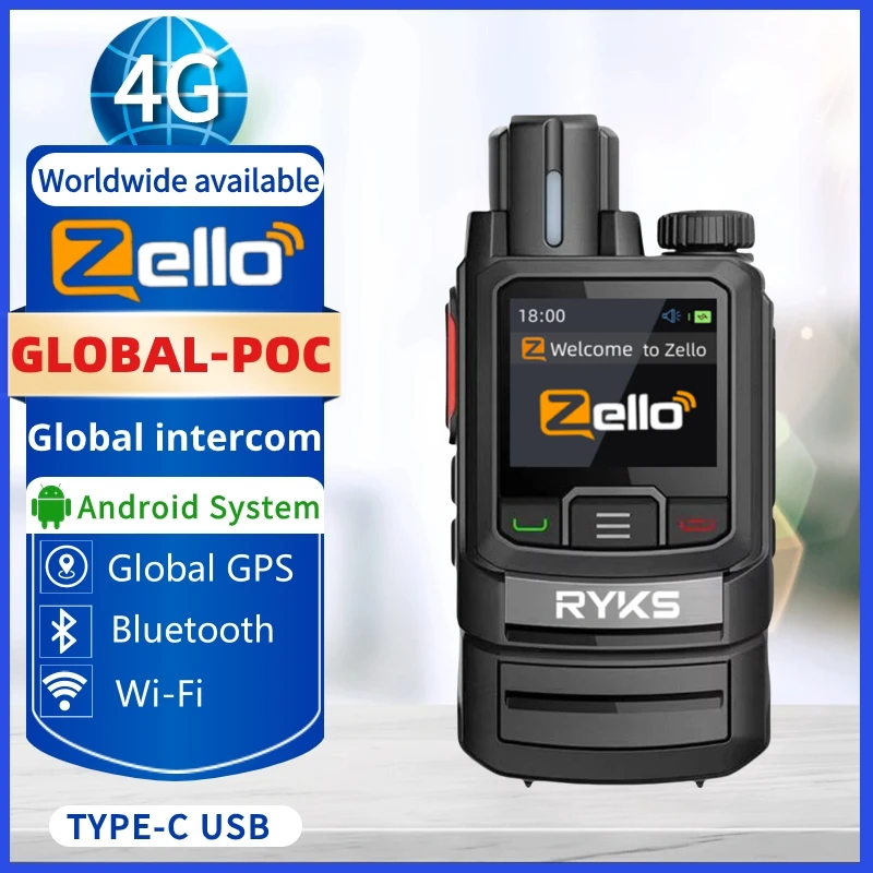 Zello Walkie Talkie 4G Long Range Communication Radio Professional 100Km 50Km Compatible With Other Zello Devices