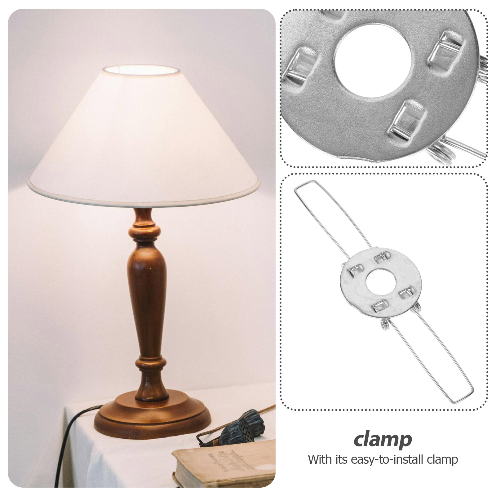 10 Pcs Lamp Holder Spring Clip Shape Buckles Bracket Adapter Lampshade Clamps Galvanized Iron DIY for