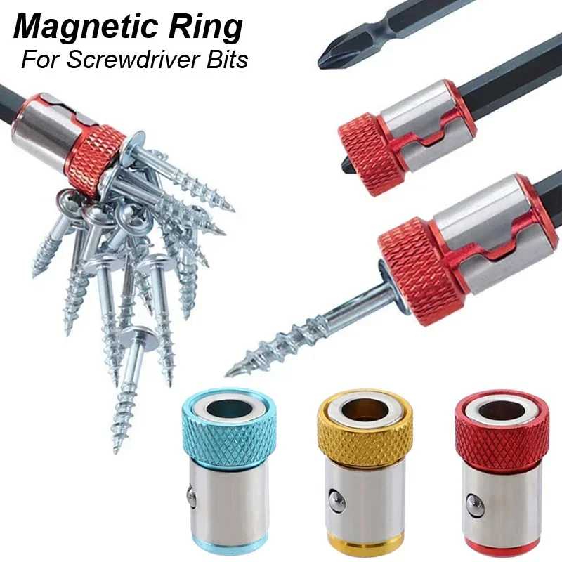 Portapunte per cacciavite ad anello magnetico Magnete Phillips a croce 1/4 Forte magnetizzatore Adattatore per parti rimovibili Cacciavite Utensile elettrico