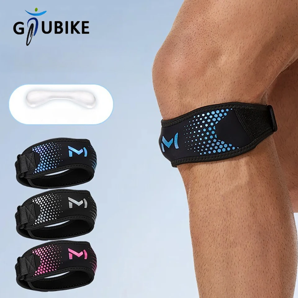 GTUBIKE 1PC Patella Ginocchiera Ginocchiera regolabile Tendine rotuleo Stabilizzatore Fascia di supporto per calcio Basket Corsa Jumpe