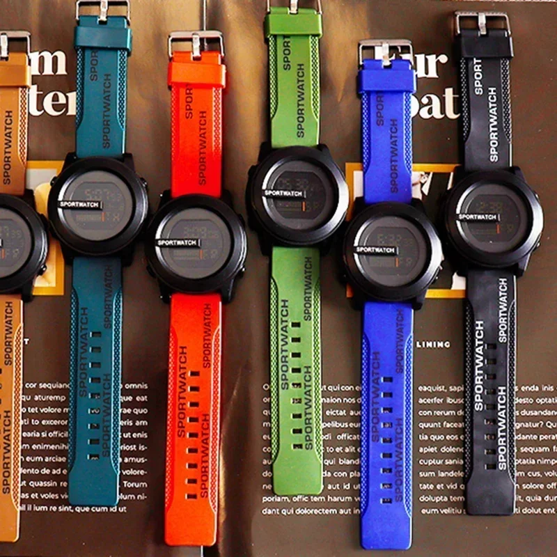 Reloj deportivo para hombre, reloj de pulsera Digital, cronómetro luminoso con fecha y semana, reloj electrónico resistente al agua para hombre, nuevo