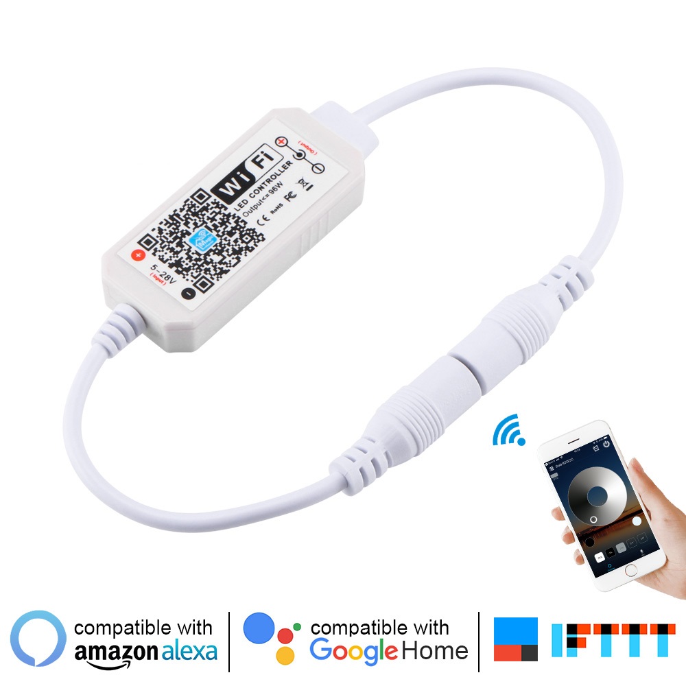 Dc 12V 24V Led Strip Wifi Rgb Rgbw Controller Dimmer Android Ios App Magic Home Ir Control Voor Single Color Rgb Rgbw Led Strip