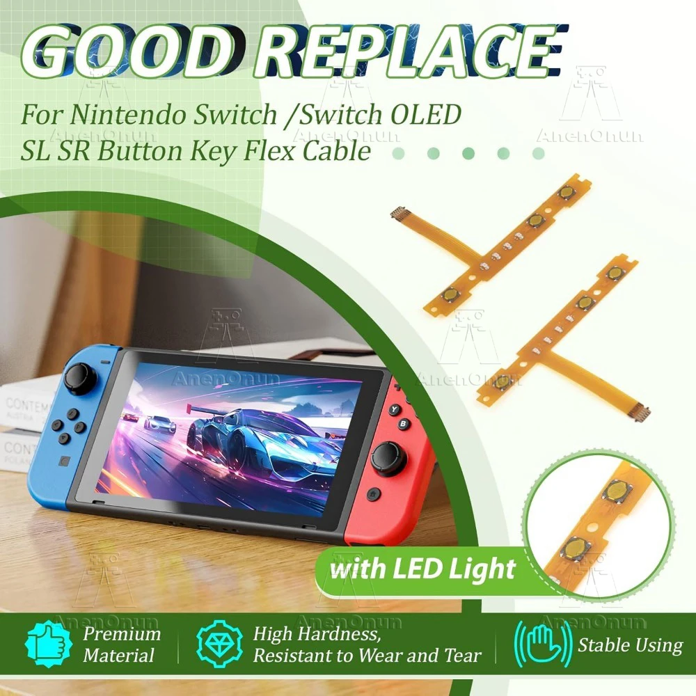 SL/SR Button Flex Cable for Switch/Switch OLED Premium Joy Con Key Ribbon Side Indicator Light Cable Replacement Repair Parts
