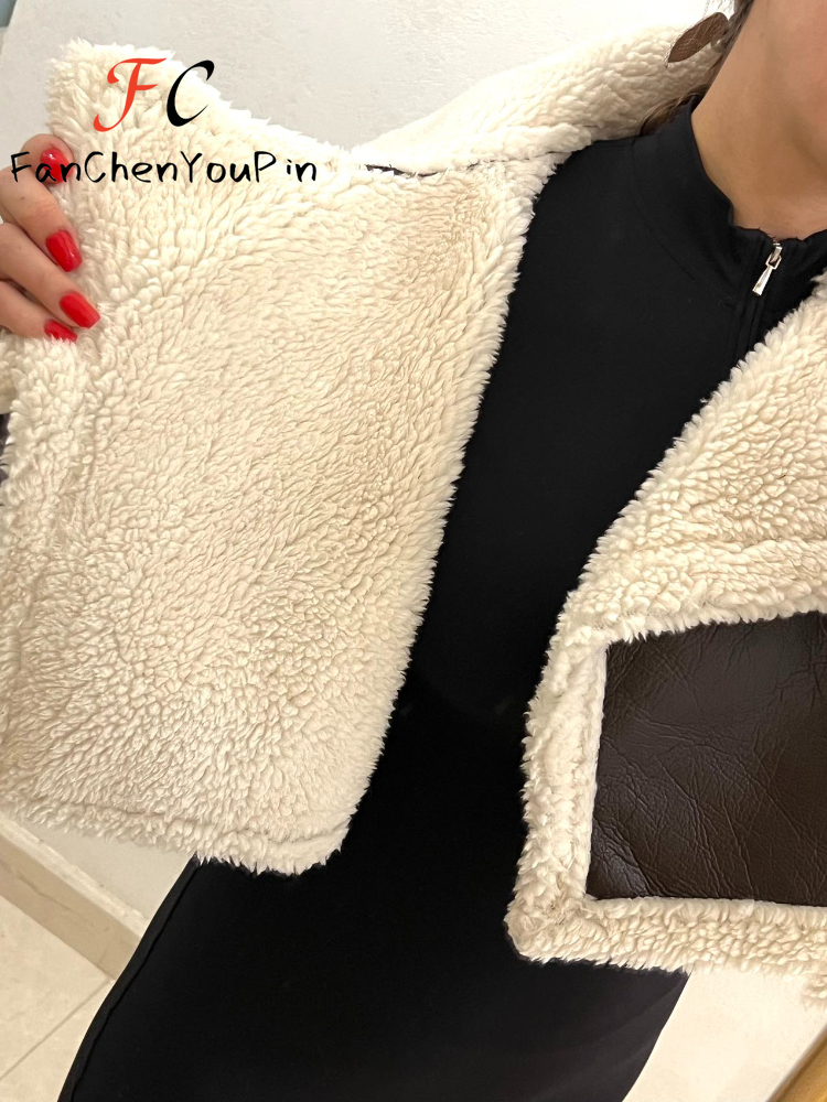 Veste en cuir pour femme, manteau, mode Vintage, fermetures éclair, Faux cuir, décontracté, Simple, Cool, court, doux et chaud, automne hiver 2024