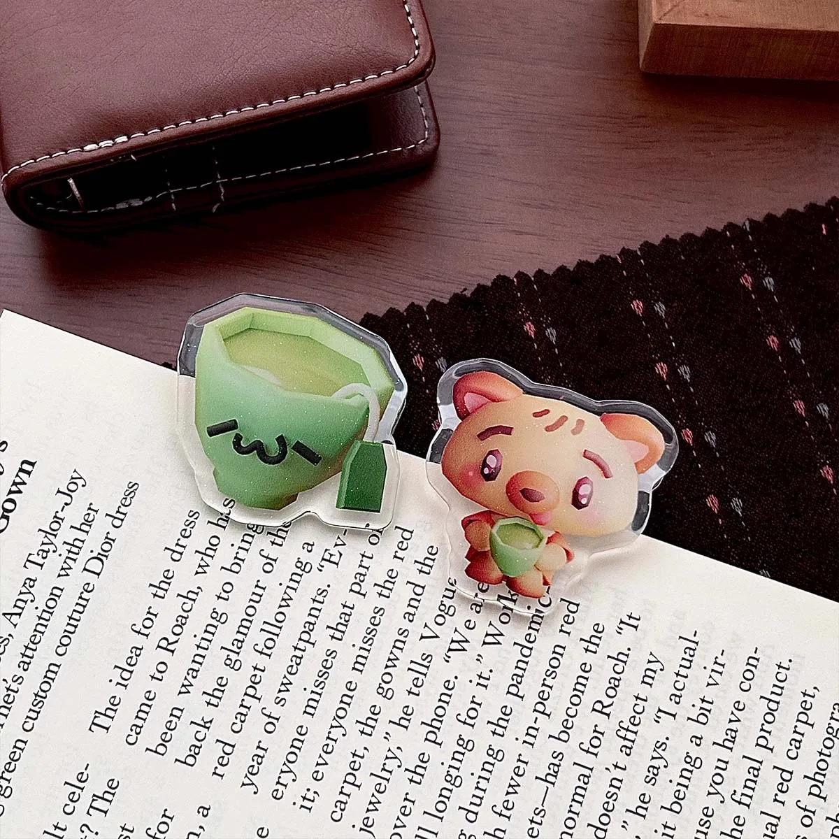 2pcs Pack Acrylic Binder Clip Cute Deco Planner Clips Paper Clamp Office Decorative Supplies School Stationery