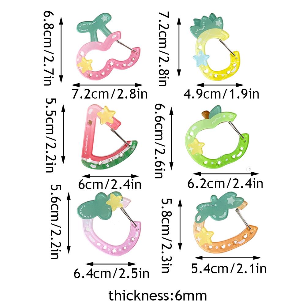 HOT Ins Cute Acrylic Cartoon Keychain Fruit Shape Climbing Button Carabiner Bag Decorative Keychain Bag Pendant Hook Key Hanging