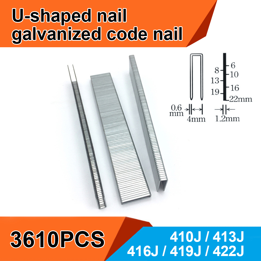 3610 Uds 410J 413J 416J 419J 422J grapas clavos para carpintería tacker para clavos eléctricos grapadora herramienta de mano para muebles