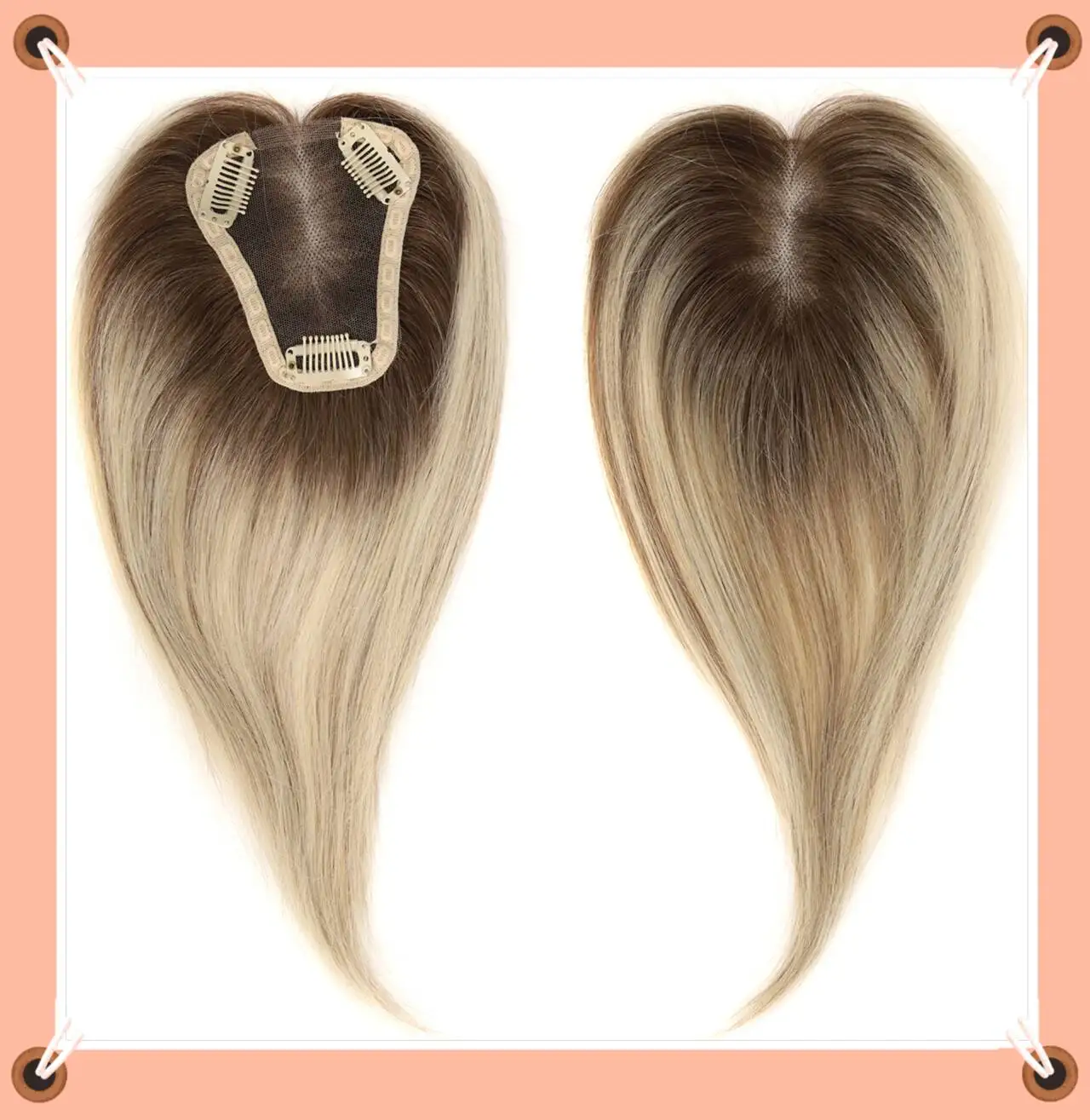 100% remy cabelo humano natural topper peças de cabelo para mulheres base de seda 3 clipe em toppers cabelo renda suíça topper respirável