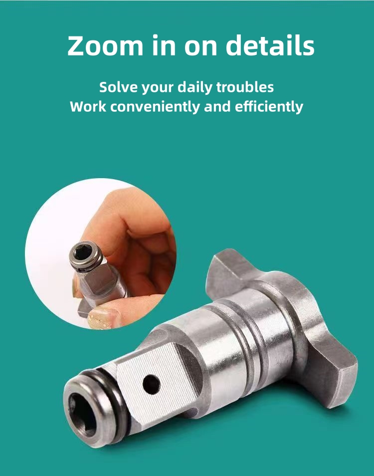 Elektrische sleuteladapter Multifunctionele vierkante kop T-as Elektrische borstelloze slagmoersleutelas Accessoire voor elektrisch gereedschap