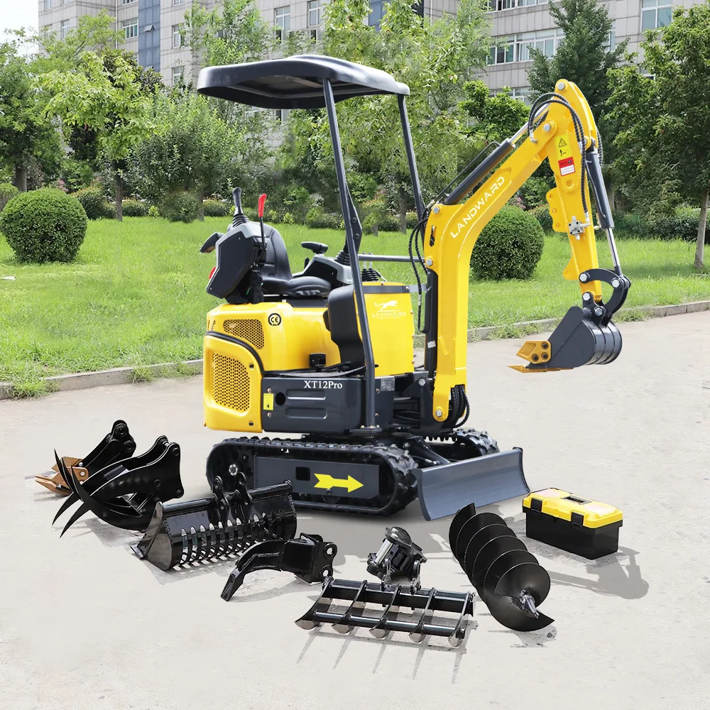 Europa XT12 Pro 1200kg excavadora PANDWARD agricultura hidráulica sobre orugas excavación Kubota EPA motor 1,2 toneladas Mini excavadora personalizada
