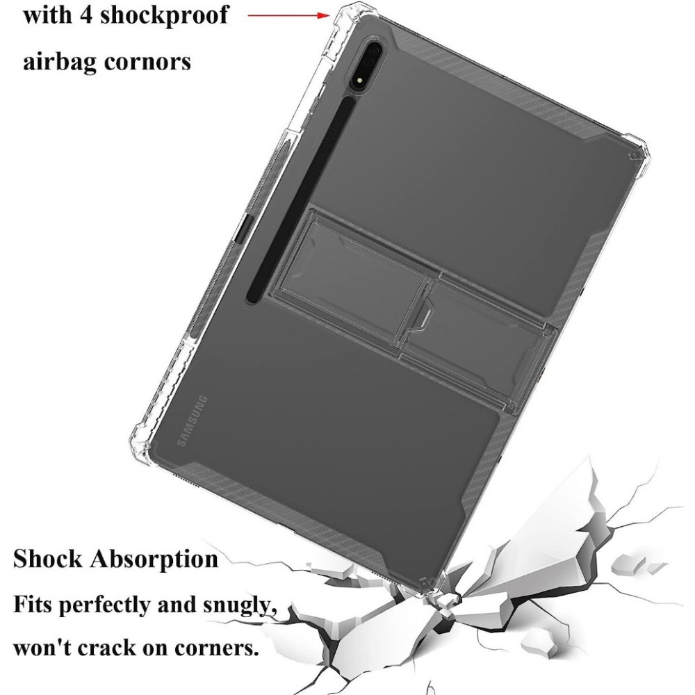 Coque en TPU pour Samsung Galaxy Tab S9 S8 Plus 12.4, support PC pour Galaxy S7 PLUS FE 12.4 Tab S6 Lite 10.4 S9 11 "A8 10.5 Funda