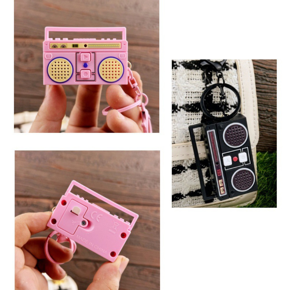 Creative Funny Mini Radio Recorder Music Toys Classical Bag Ornaments Keychain Gift
