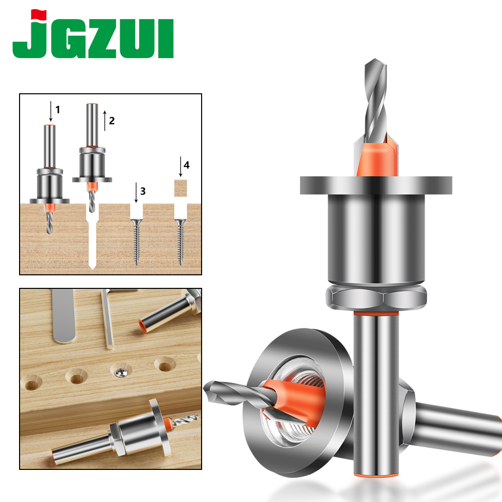 8mm 10mm Schaft Einstellbare Senker Holzbearbeitung Router Core Limiter Legierung Bohrer Bits Holz Bohren Fräser Schraube