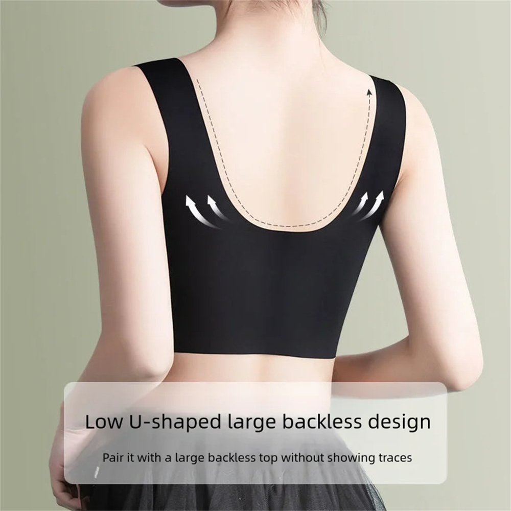 Reggiseni sportivi in pizzo da donna Reggiseno senza cuciture taglie forti Bralette Reggiseno da donna senza schienale Gilet femminile riunisce Top senza fili antiurto L-3XL