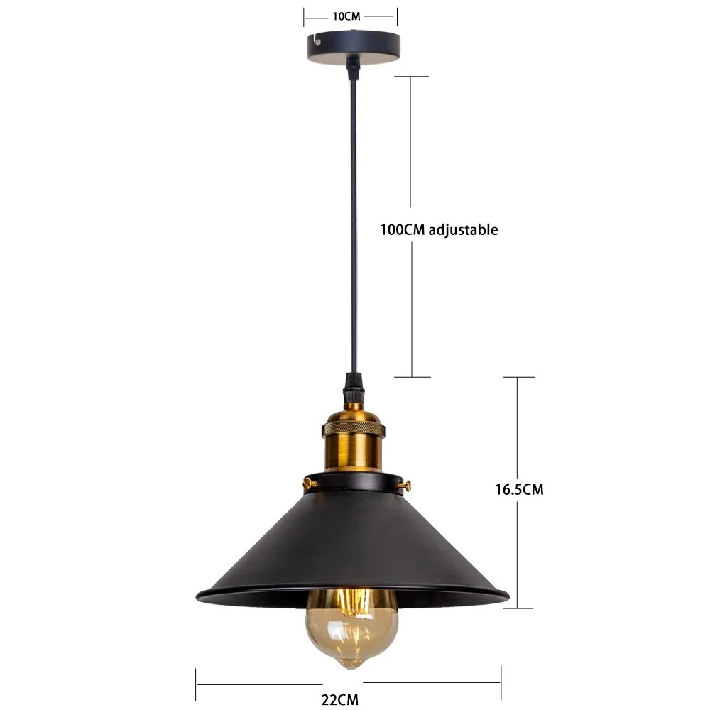 Lampadari retrò con paralume in ferro a LED vintage Lampade a sospensione Russia per loft Cucina Sala da pranzo Camera da letto Illuminazione domestica Lampada a sospensione