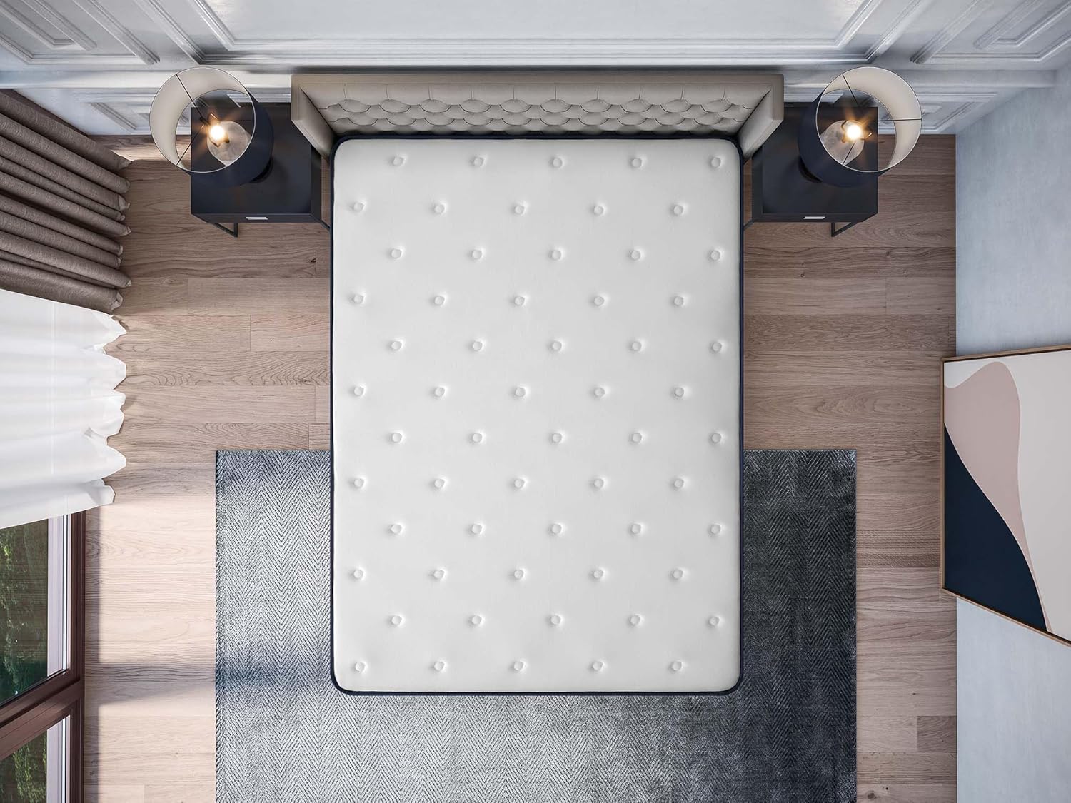 5ft King Size Mattress Memory Foam Mattress 12 Inch Deep Extra Firm Mattress (150x200cm) Back Support Fire Retardant Skin Soft